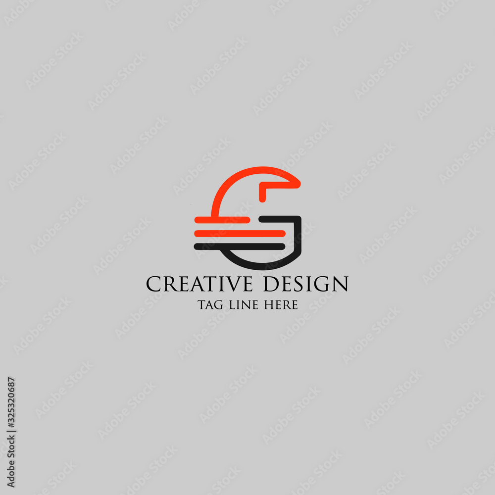 Obraz premium g out line letter logo, and tech logo.