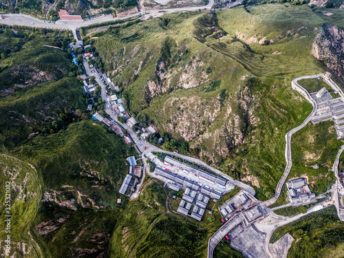 Aerial photography of Yanmenguan Great Wall in Shanxi，China