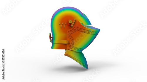 3d illustration of medieval helmet photo