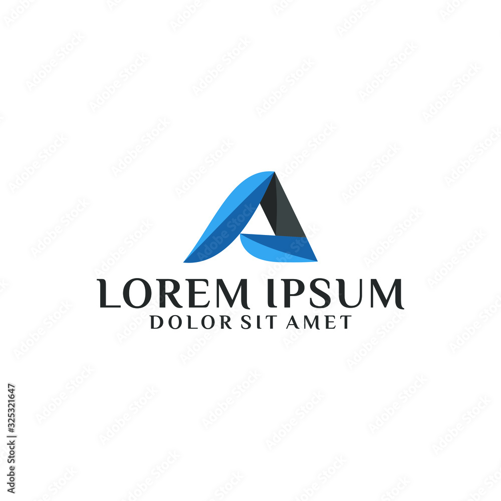 Initial letter A logo template with abstract elegance symbol in flat design pictogram illustration Initial letter A logo template with abstract elegance symbol in flat design pictogram illustration