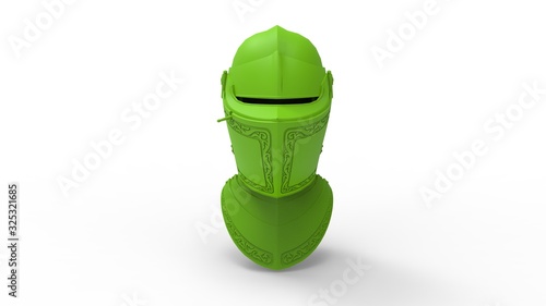 3d illustration of medieval helmet photo