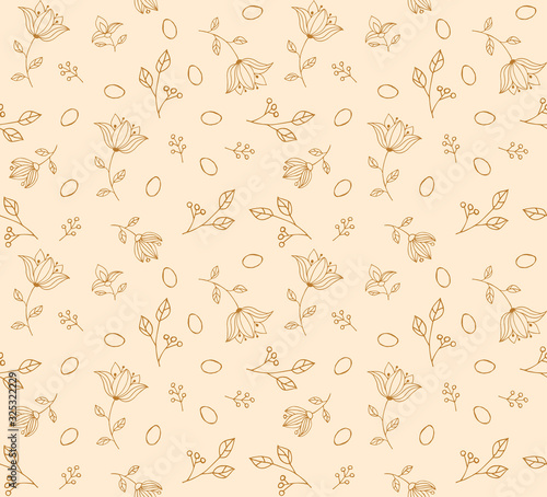 Easter egg seamless beige hand made pattern. for clothes, card, paper. Duotone background