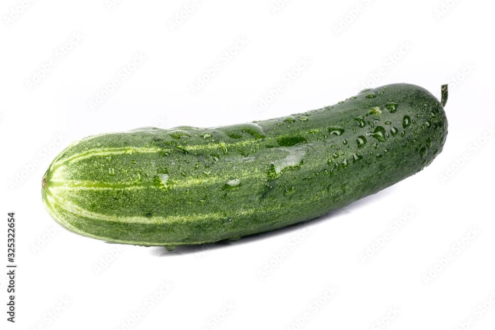 Fresh cucumber, chopped cucumber, salad ingredient,isolated on white background Fresh cucumber, chopped cucumber, salad ingredient,isolated on white background