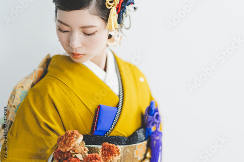 Schilderij op canvas 和装の花嫁