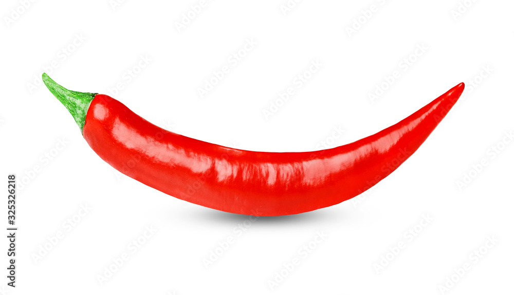 Pod of red hot chili peppers isolated on a white background. Clipping path. Design element for print and web. Pod of red hot chili peppers isolated on a white background. Clipping path. Design element for print and web.