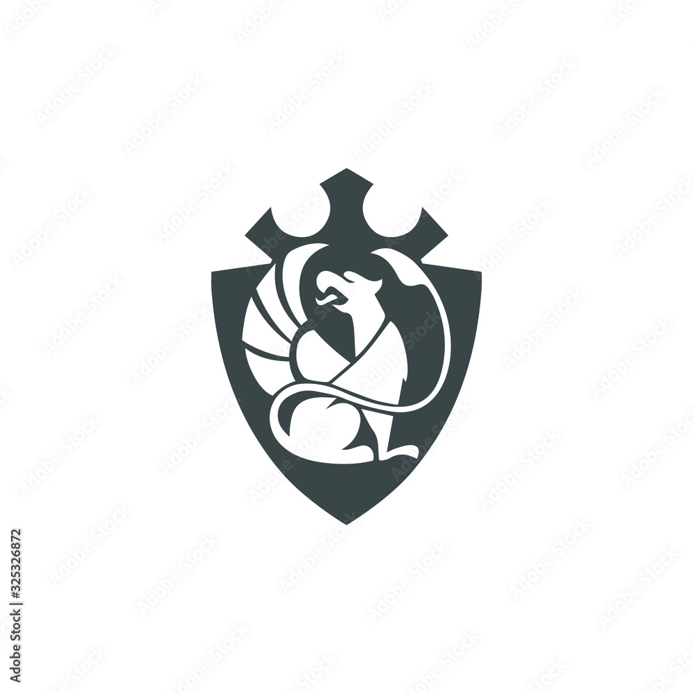 Rampant heraldic lion design Rampant heraldic lion design