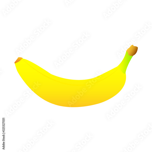A wonderful sweet and delicious banana on a white background