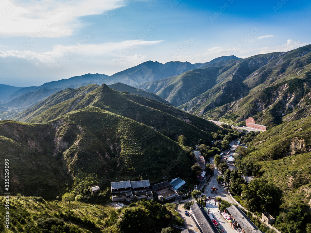 Aerial Photography Yanmenguan Great Wall, Shanxi, Chinaa