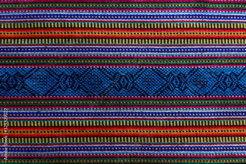Traditional Mayan Guatemalan woven fabric with crosses and stripes