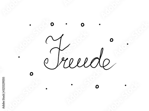 Freude phrase handwritten with a calligraphy brush. Joy in german. Modern brush calligraphy. Isolated word black