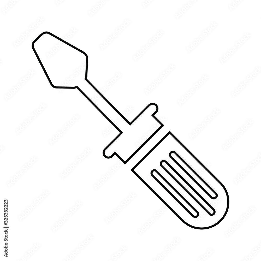 Screwdriver outline icon, Fix, repair Screwdriver outline icon, Fix, repair