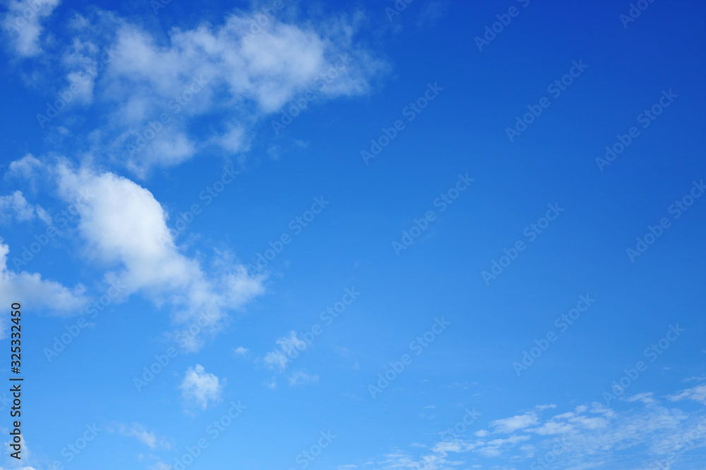 white cloud on blue sky in the morning, clear weather day background