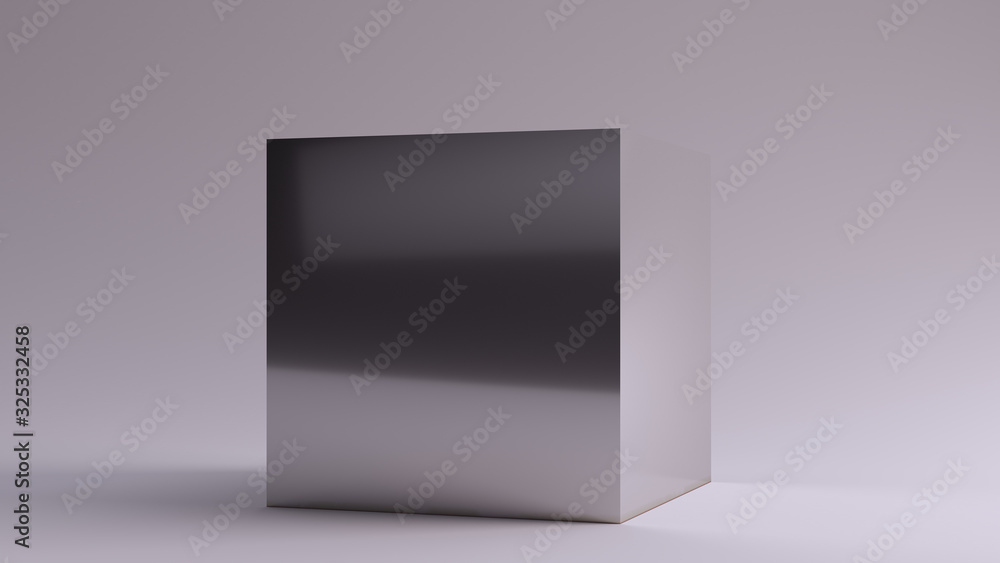 Silver Cube 3d illustration 3d render Silver Cube 3d illustration 3d render