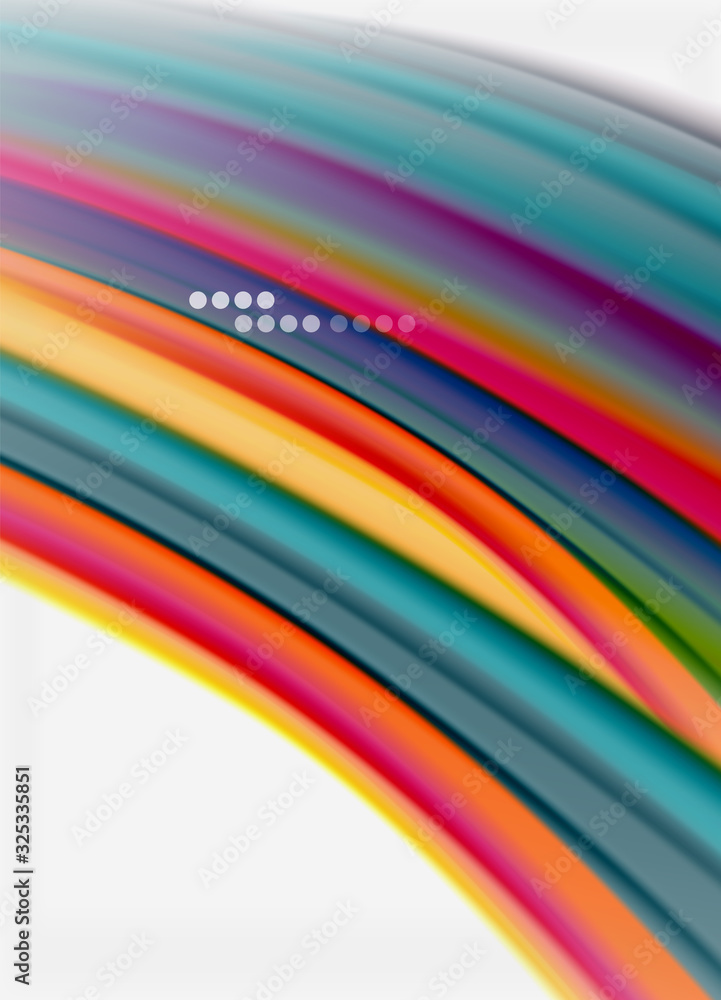 Wave lines abstract background, smooth silk design with rainbow style colors. Liquid fluid color waves. Vector Illustration Wave lines abstract background, smooth silk design with rainbow style colors. Liquid fluid color waves. Vector Illustration