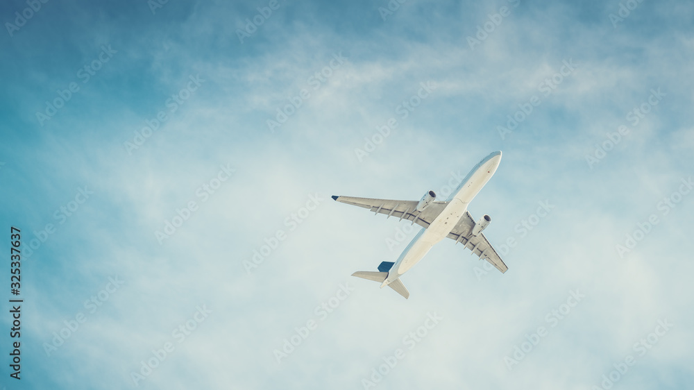 Big passenger airplane during take off