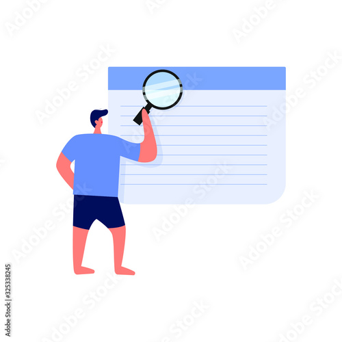 people who are looking for information using a magnifying glass