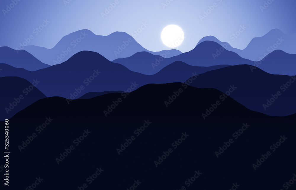 mountain hills with sun mountain hills with sun