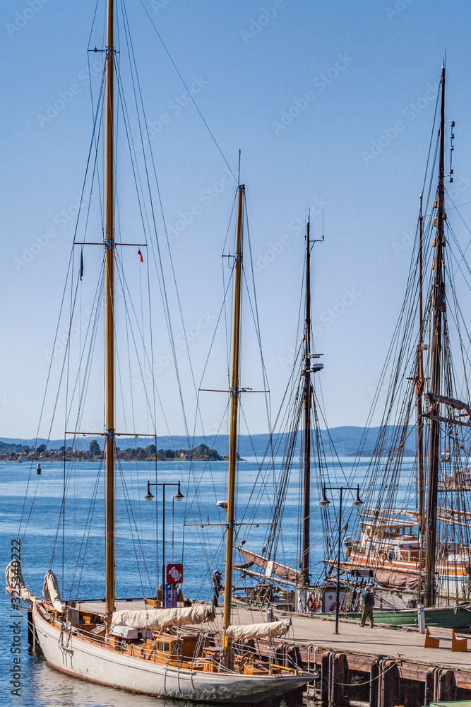 Obraz premium Der Segelboothafen von Oslo in Norwegen