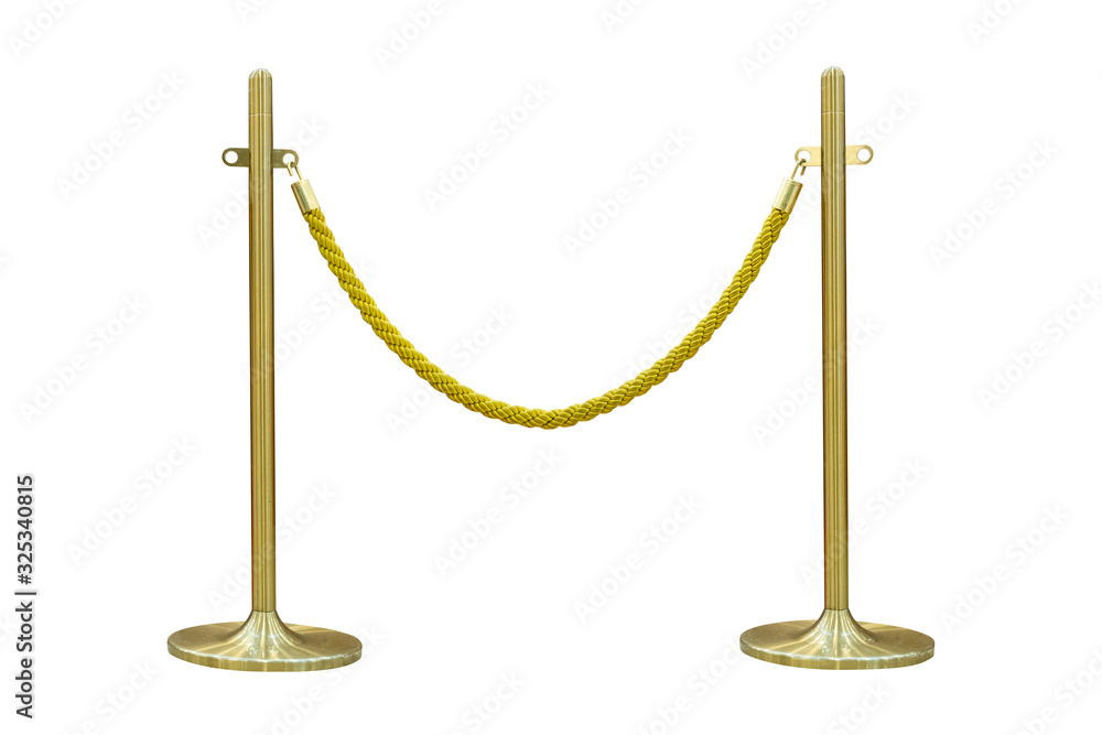 Golden barricade isolate on white background Golden barricade isolate on white background
