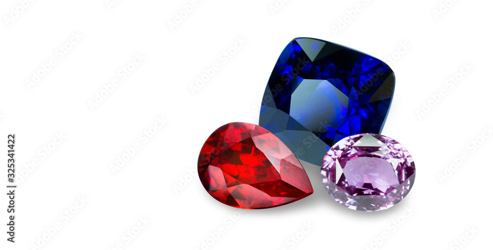 Bright gems isolated on a white background Bright gems isolated on a white background
