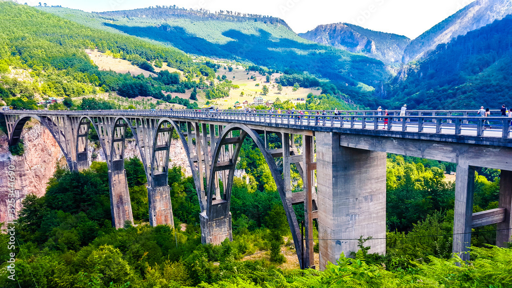 Djurdjevica Bridge is a concrete arch bridge over the Tara River in northern Montenegro. Djurdjevica Bridge is a concrete arch bridge over the Tara River in northern Montenegro.