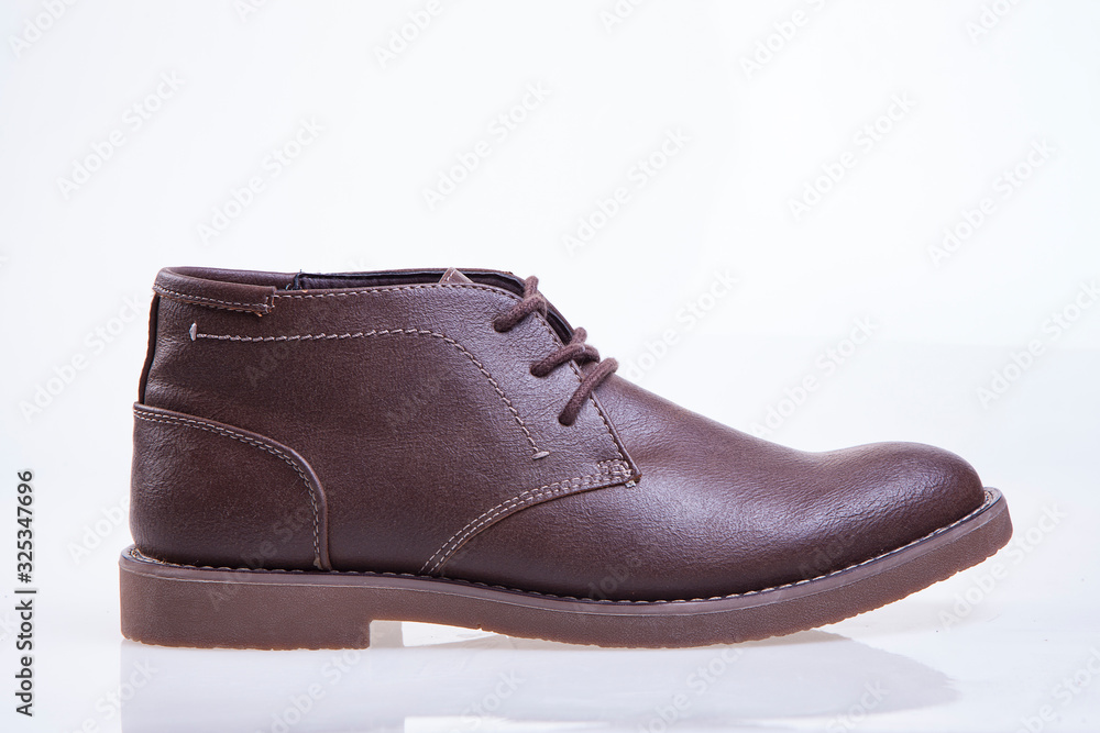 man leather shoes isolated on white backgrounf man leather shoes isolated on white backgrounf