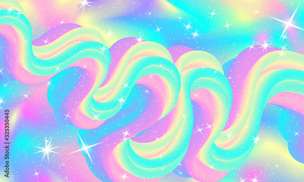 Unicorn. Fairy background. Mermaid rainbow. Vector