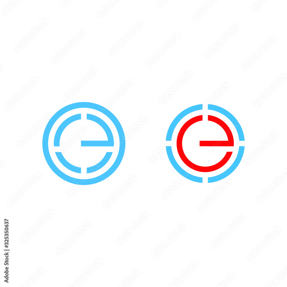 Letter e vector logo with circle shape Letter e vector logo with circle shape