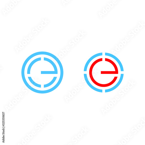 Free Download Letter e vector logo with circle shape - GFXLoad