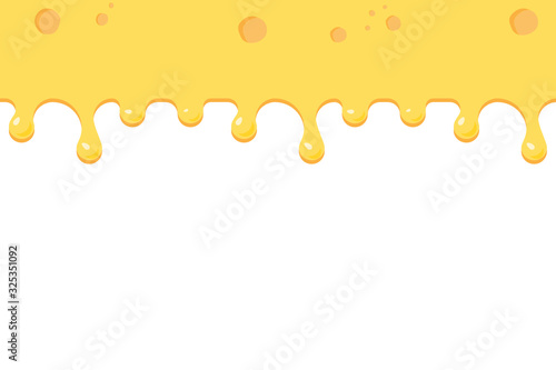 Vector Illustration of cheese melt on white background.