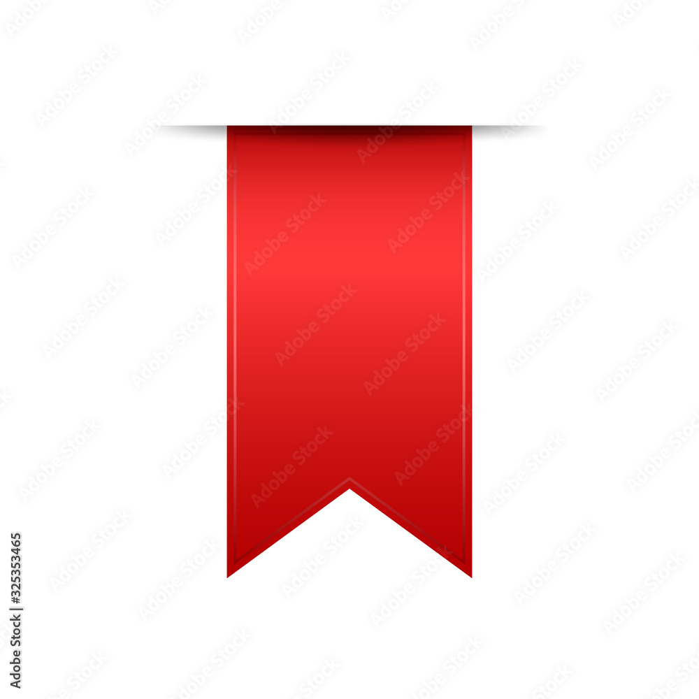 Red ribbon isolated. Vector bookmark or sticker. Red ribbon isolated. Vector bookmark or sticker.