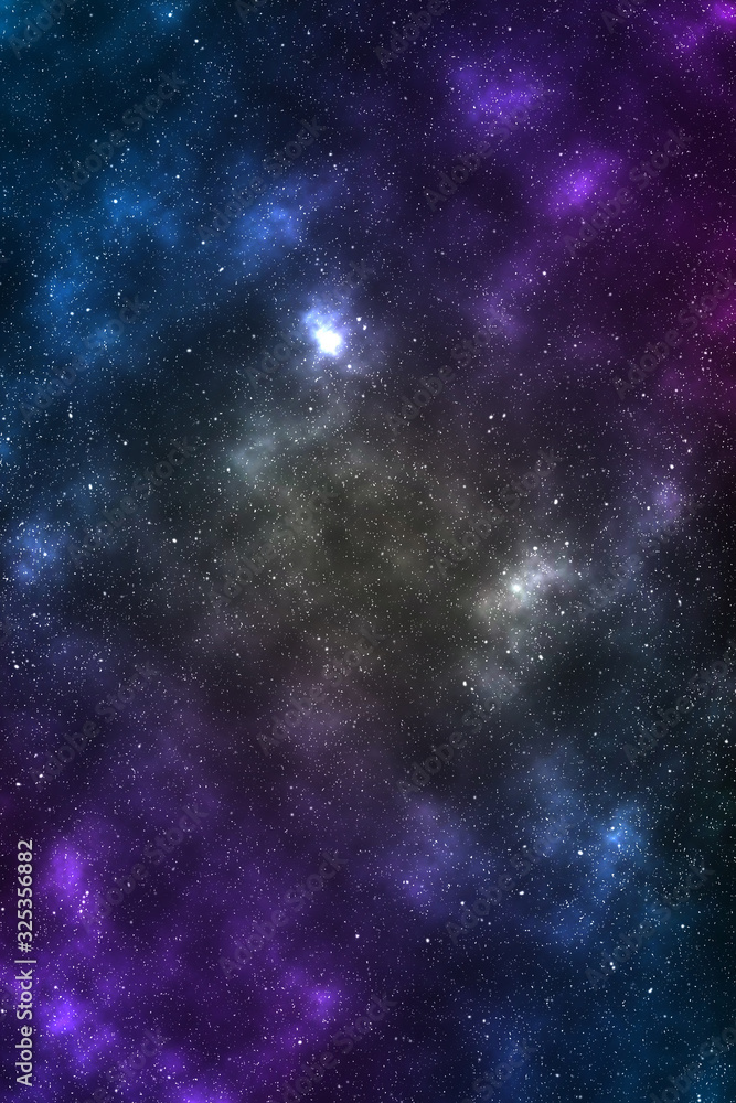 Abstract Space background with nebula and stars, night sky and milky way.