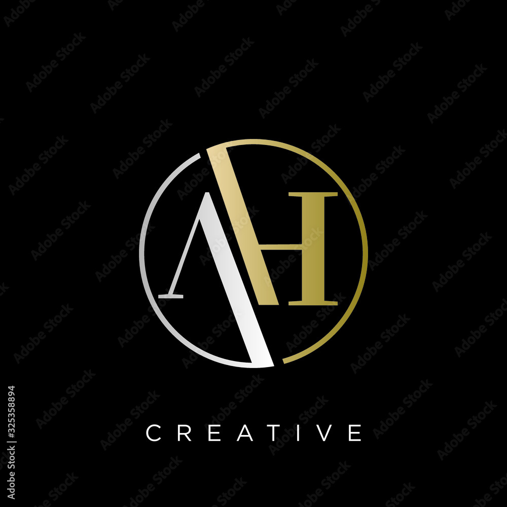 ah logo design vector icon ah logo design vector icon