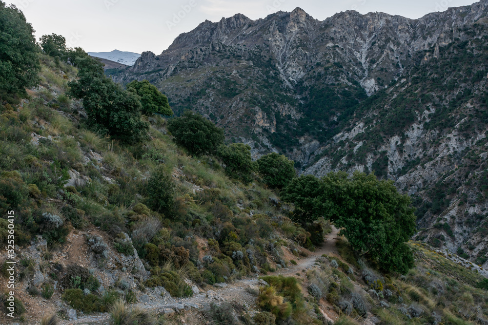 Landscape of the high mountains of Sierra Nevada, seen from the west side. Landscape of the high mountains of Sierra Nevada, seen from the west side.