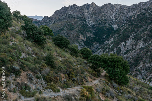 Landscape of the high mountains of Sierra Nevada, seen from the west side.