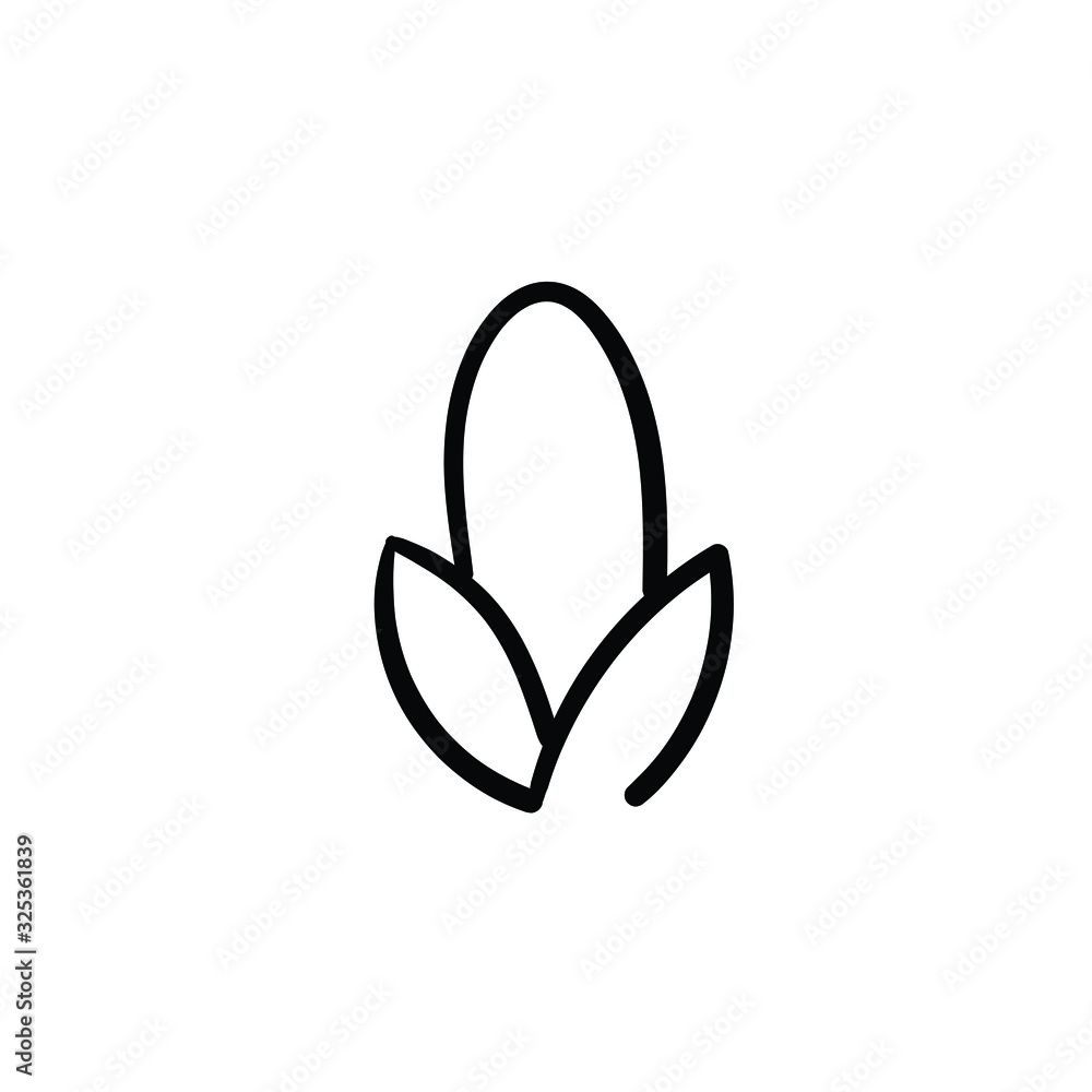 Hand drawn corn. Simple vector icon Hand drawn corn. Simple vector icon