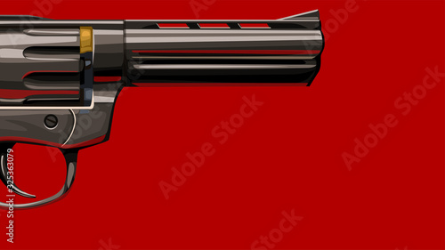 new classic revolver on red