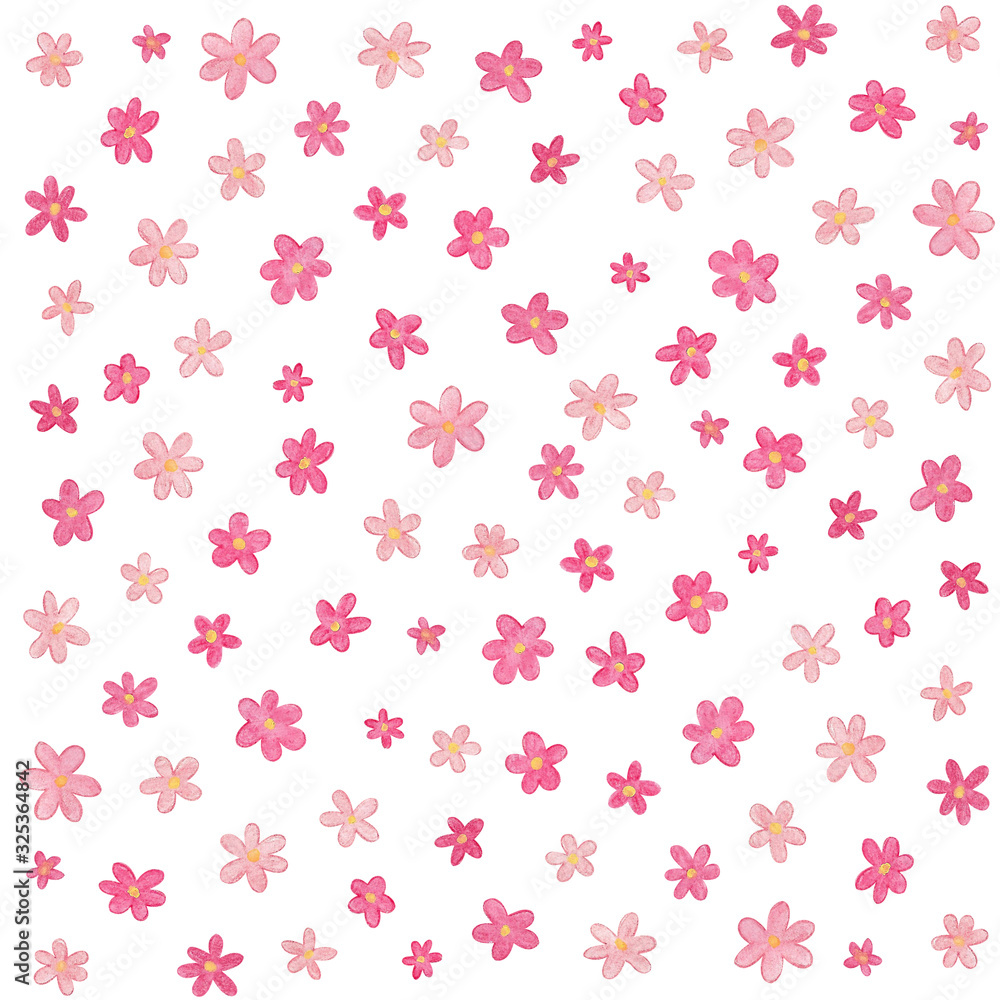 pink watercolor floral pattern