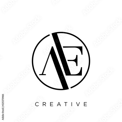 ae logo circle design photo