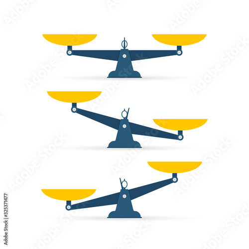 Scales icon. Libra isolated on white background. Vector stock illustration.