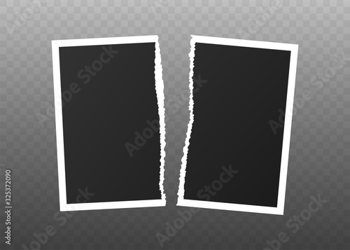 Vector stock illustration of a ripped photo. Torn picture.