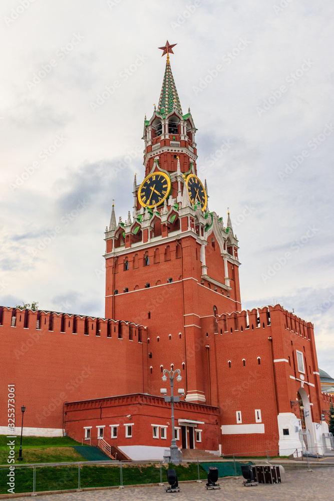 Spasskaya tower of Kremlin on Red Square in Moscow, Russia Spasskaya tower of Kremlin on Red Square in Moscow, Russia