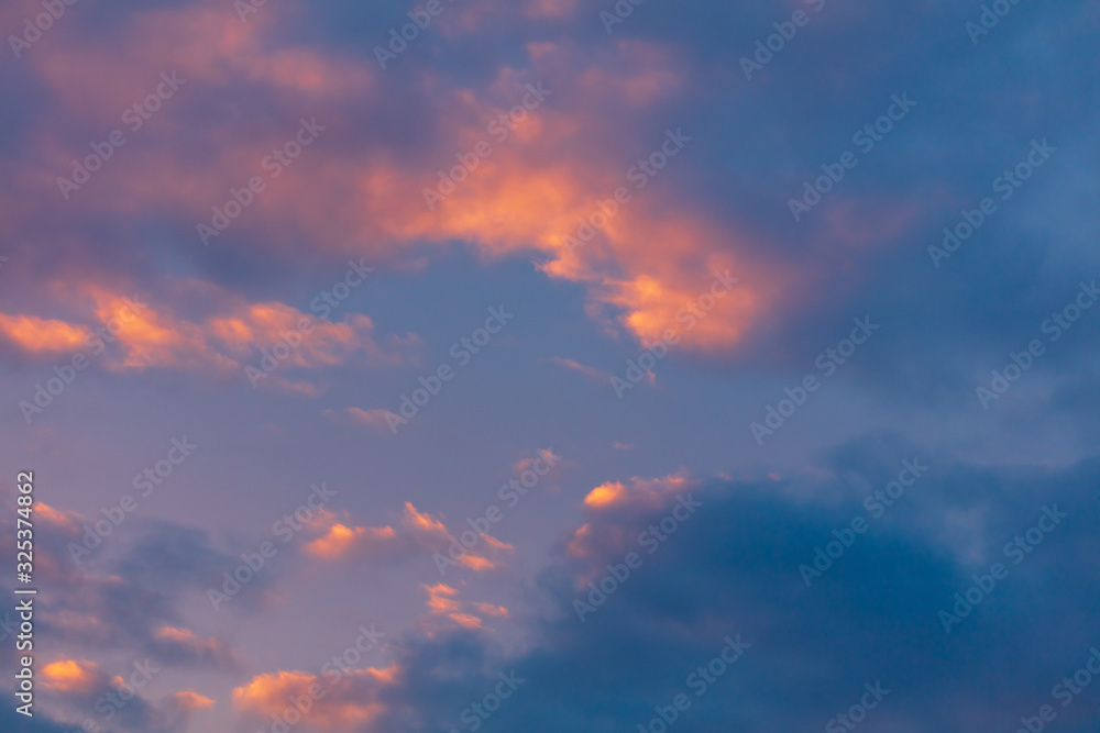 Pink dawn in the sky with clouds Pink dawn in the sky with clouds