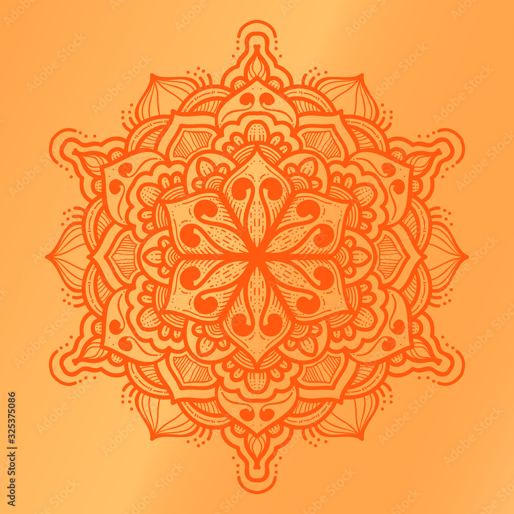 luxury decoration of mandala flowers with shiny gold color luxury decoration of mandala flowers with shiny gold color