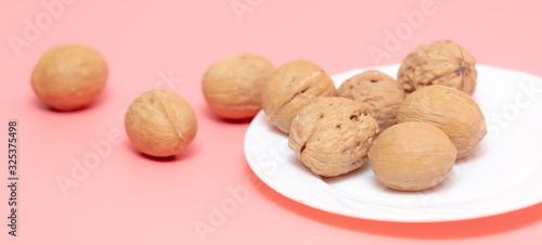 Walnuts in a white plate