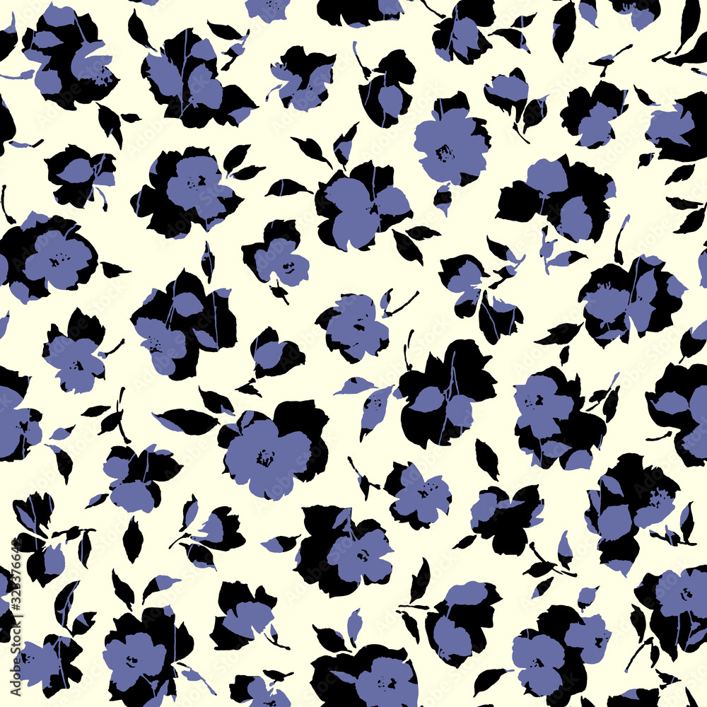 Obraz premium Seamless vector pattern of a beautiful flower,