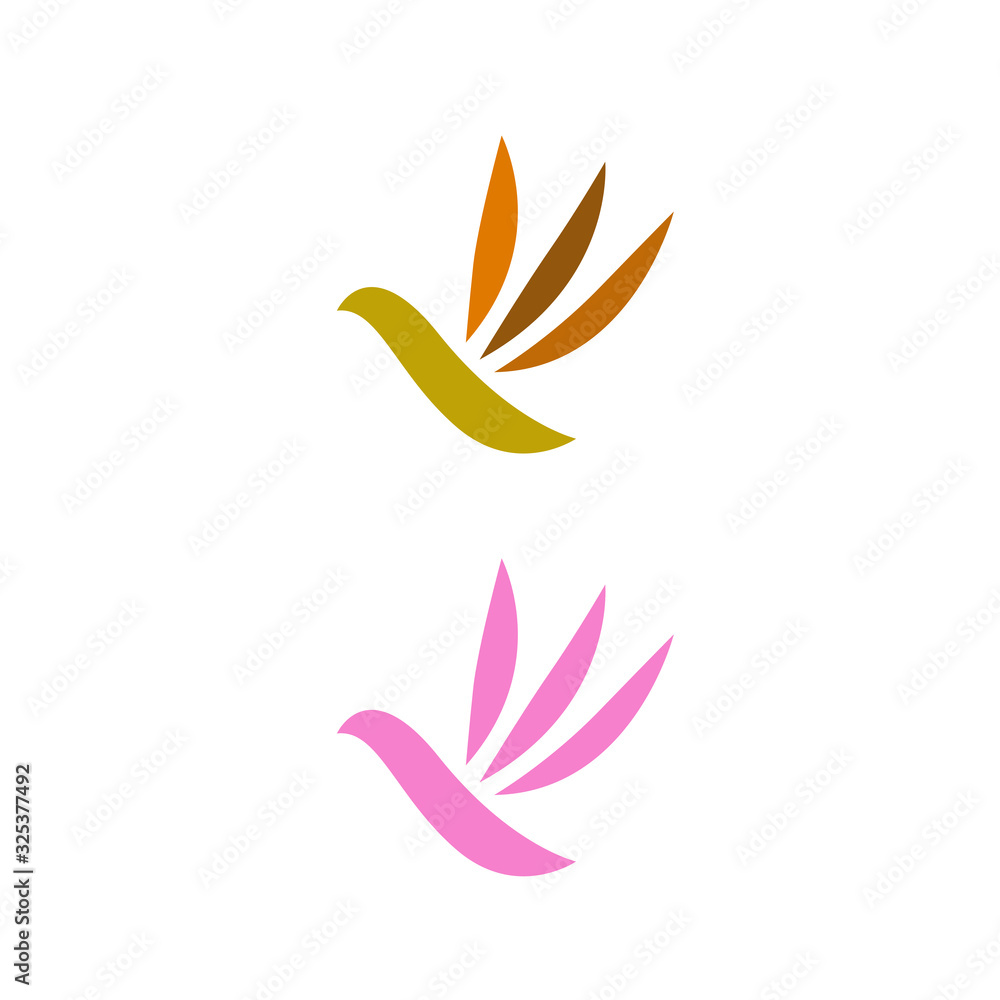 Fototapeta premium DESIGN BIRDS SIGN SYMBOL VINTAGE FLYING BIRDS