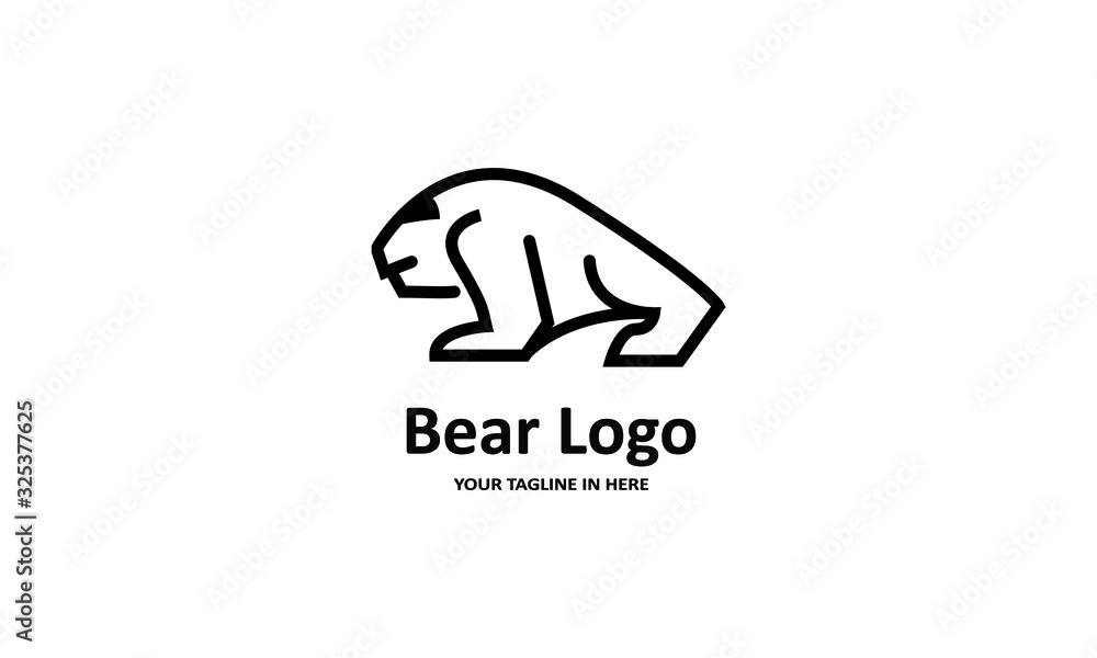 The flat bear logo concept is perfect for business, technology, contractor and housing symbols, health,sport, restaurants, education