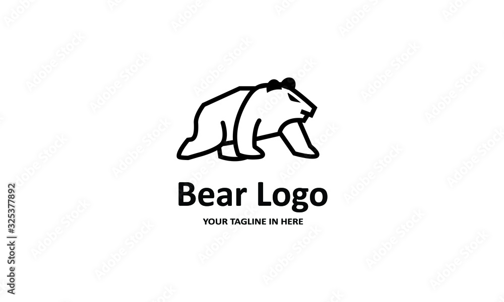 Obraz premium The flat bear logo concept is perfect for business, technology, contractor and housing symbols, health,sport, restaurants, education
