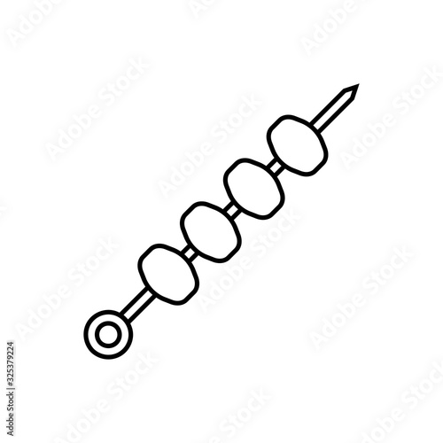 Shish kebab skewer line icon. linear style sign for mobile concept and web design. Barbeque stick outline vector icon. Symbol, logo illustration. Perfect vector graphics